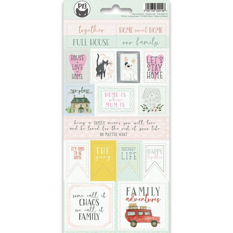 Sticker sheet We are family 02, 10,5 x 23cm