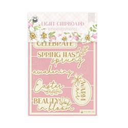 Light chipboard embellishments Spring is calling 07 ENG, 10x15cm, 8pcs