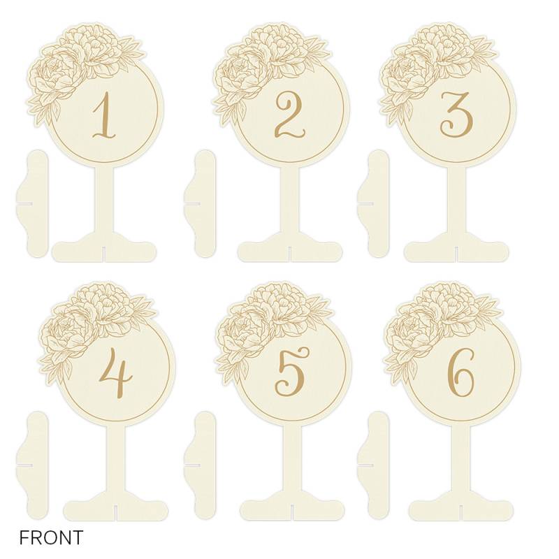 Light chipboard table stand In bloom, 1 - 6, 1 set, 8 x 4.5”