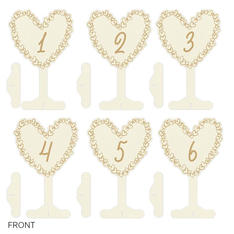 Light chipboard table stand Sweethearts, 1 - 6, 1 set, 8 x 4.5”