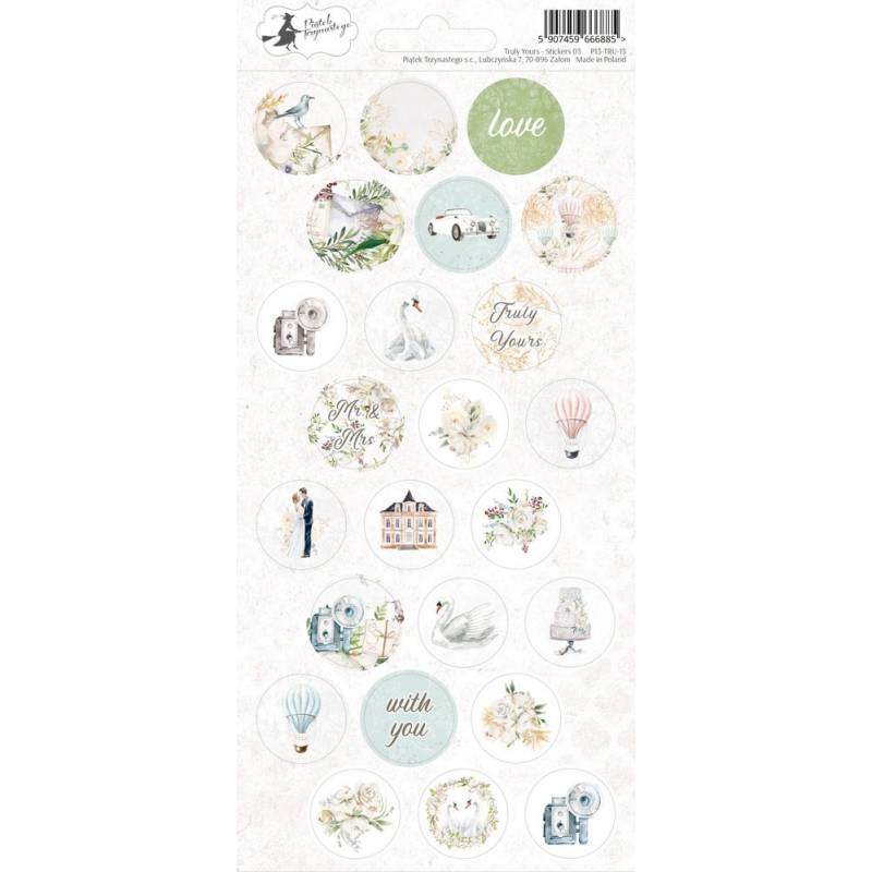 Sticker sheet Truly Yours 03, 10,5 x 23cm