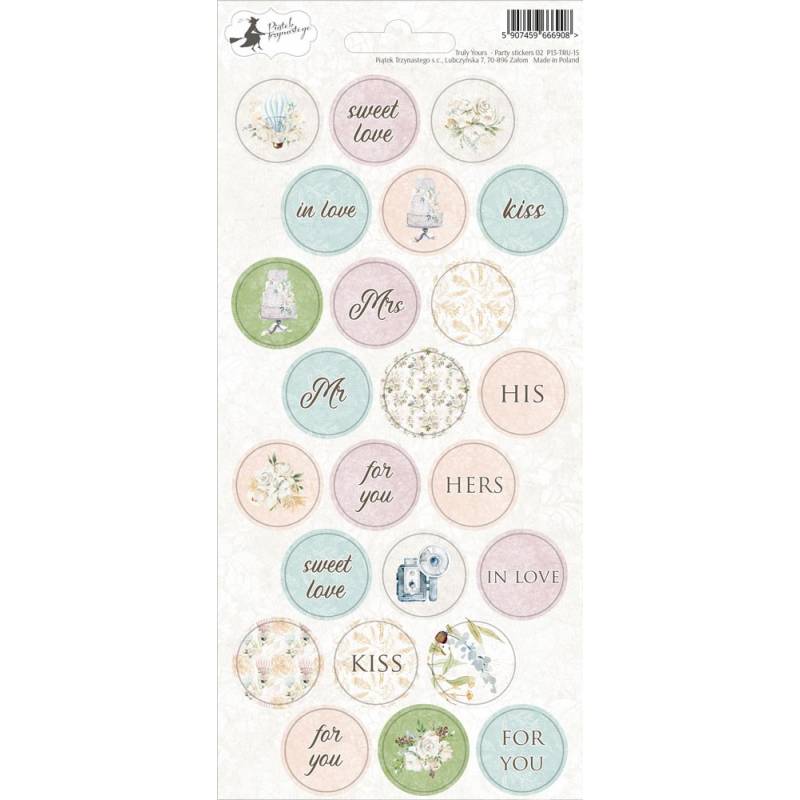 Party sticker sheet Truly Yours 02, 10,5 x 23cm
