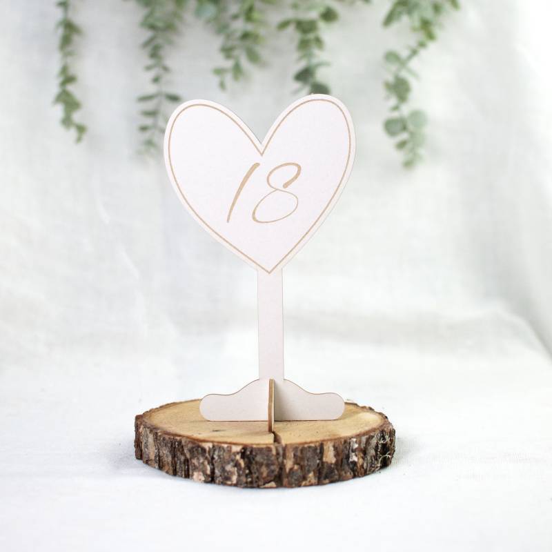 Light chipboard table stand In my heart, 13 - 18, 1 set, 8 x 4.5”