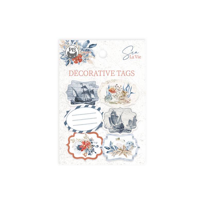 Decorative tags Sea la vie 04, 6pcs