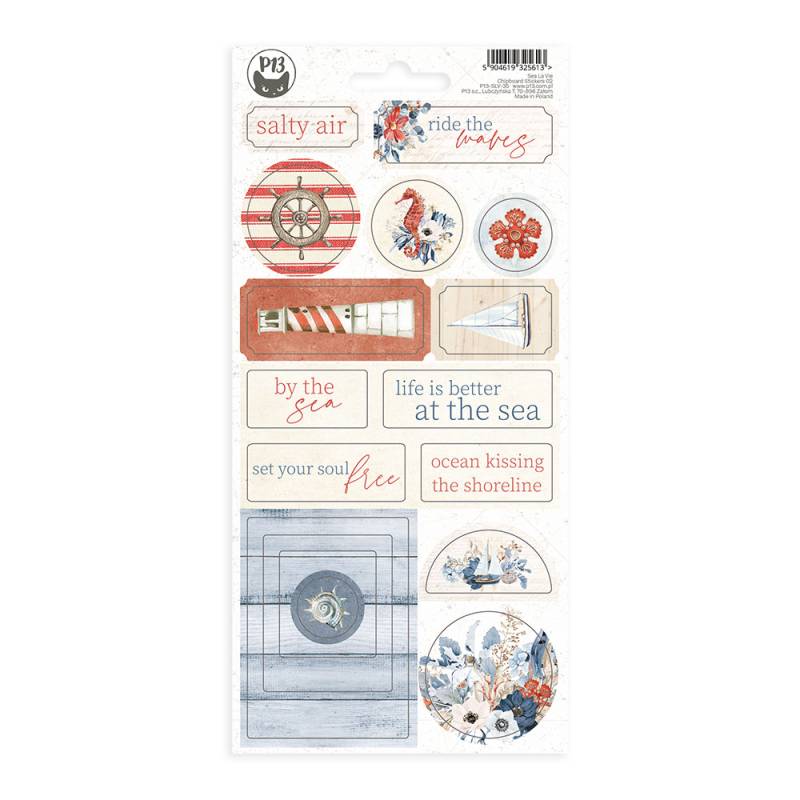 Chipboard sticker sheet Sea la vie 02, 10,5 x 22cm