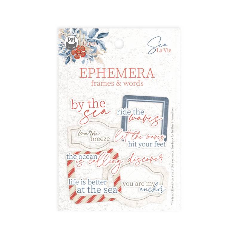Ephemera set Frames and Words Sea la vie, 12pcs