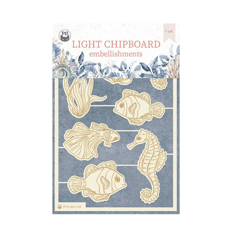 Light chipboard embellishments Sea la vie 02, 10x15cm, 8pcs