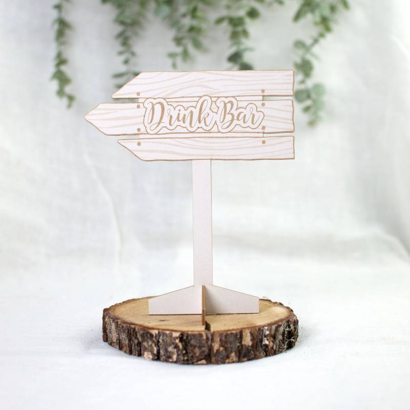 Light chipboard table stand Nature lovers - Drink Bar, 1 set, 8 x 6.5”