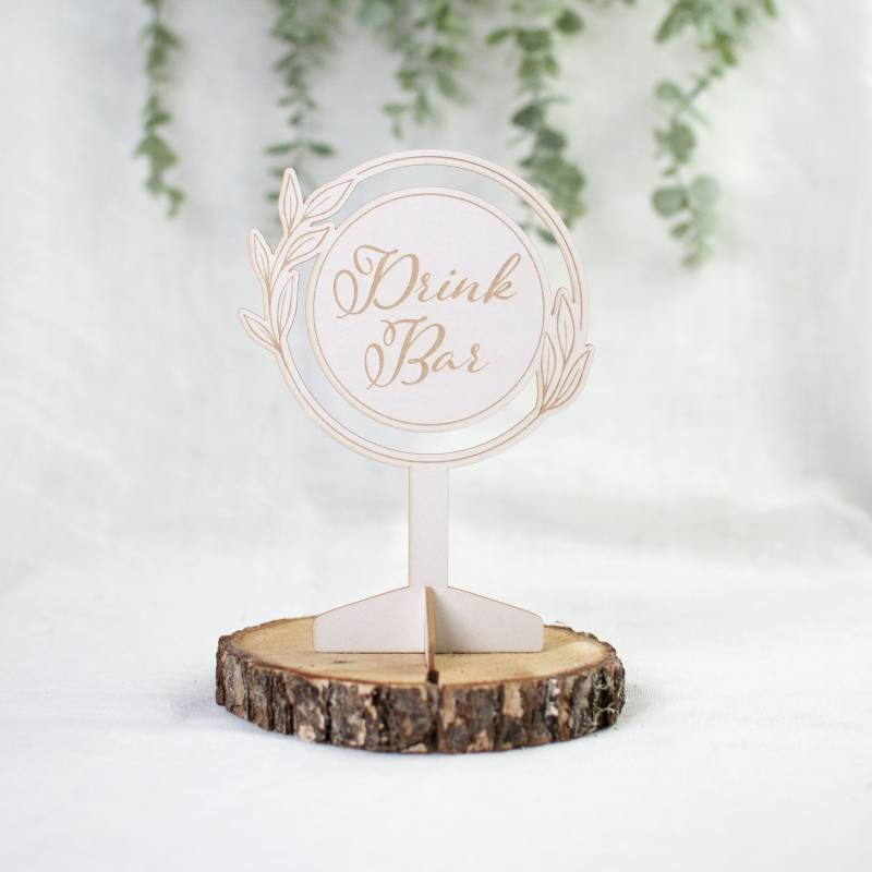 Light chipboard table stand Pure joy - Drink Bar, 1 set, 8 x 6.5”