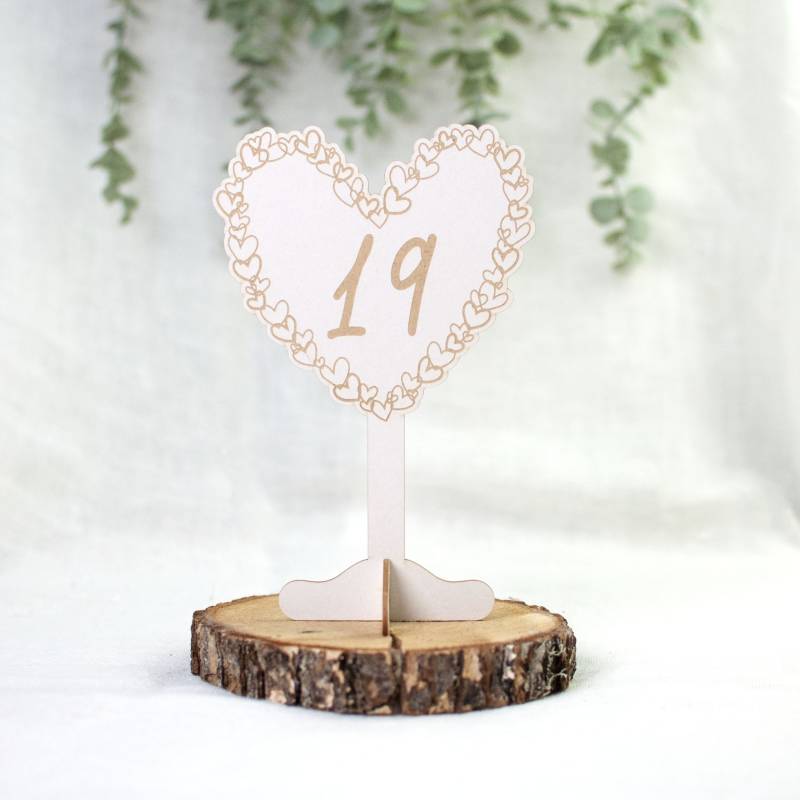 Light chipboard table stand Sweethearts, 19 - 24, 1 set, 8 x 4.5”