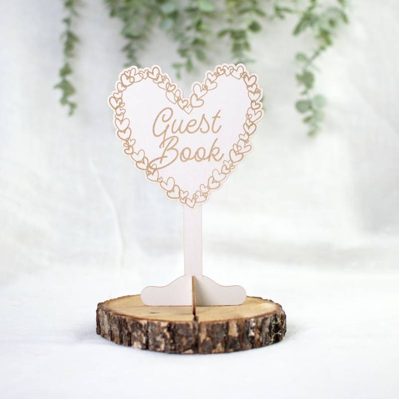 Light chipboard table stand Sweethearts - Guest Book, 1 set, 8 x 4.5”