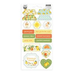 Chipboard sticker sheet Fresh lemonade 03, 10,5 x 22cm