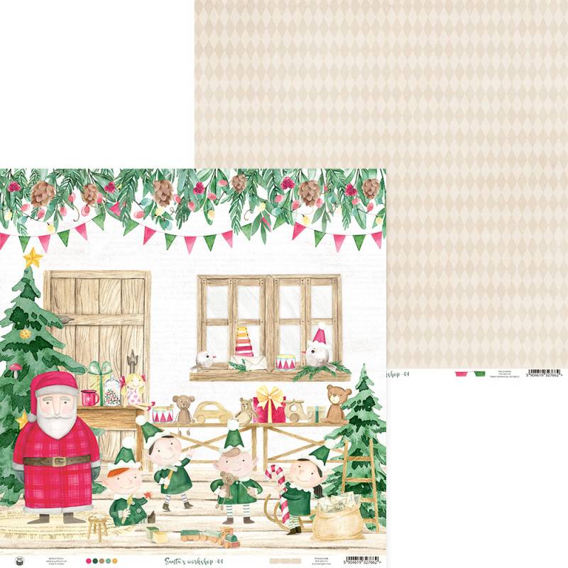 Paper Santa's workshop 01, 12x12"
