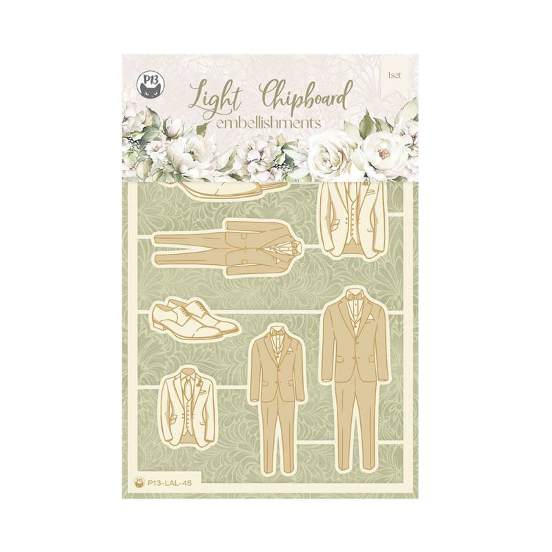 Light chipboard embellishments Love and lace 02, 4x6", 9pcs