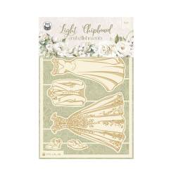 Light chipboard embellishments Love and lace 03, 4x6", 6pcs