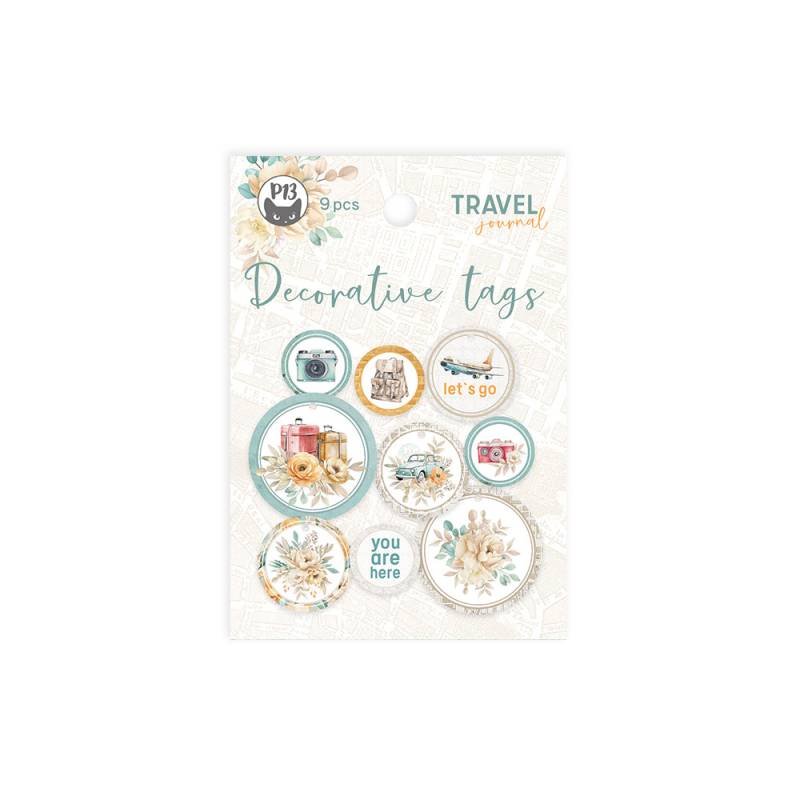 Decorative tags Travel Journal 01, 9pcs
