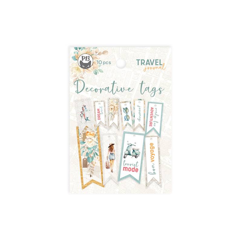 Decorative tags Travel Journal 02, 10pcs