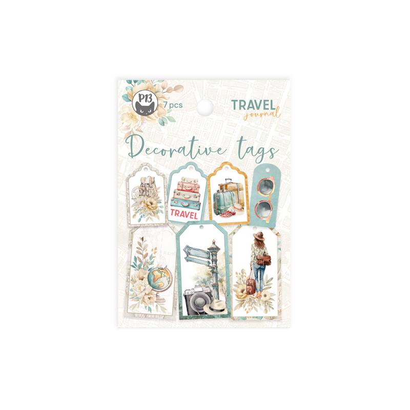 Decorative tags Travel Journal 03, 7pcs