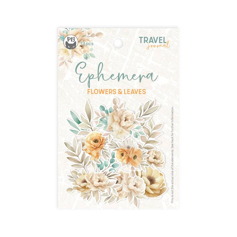 Ephemera set Flowers and leaves Travel Journal, 13szt.