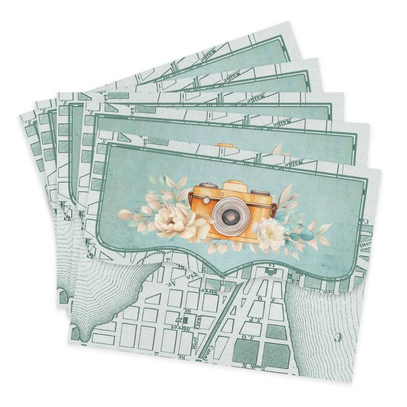 Set of mini envelopes Travel Journal, 5pcs