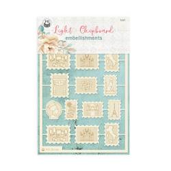 Light chipboard embellishments Travel Journal 06, 4x6", 17pcs